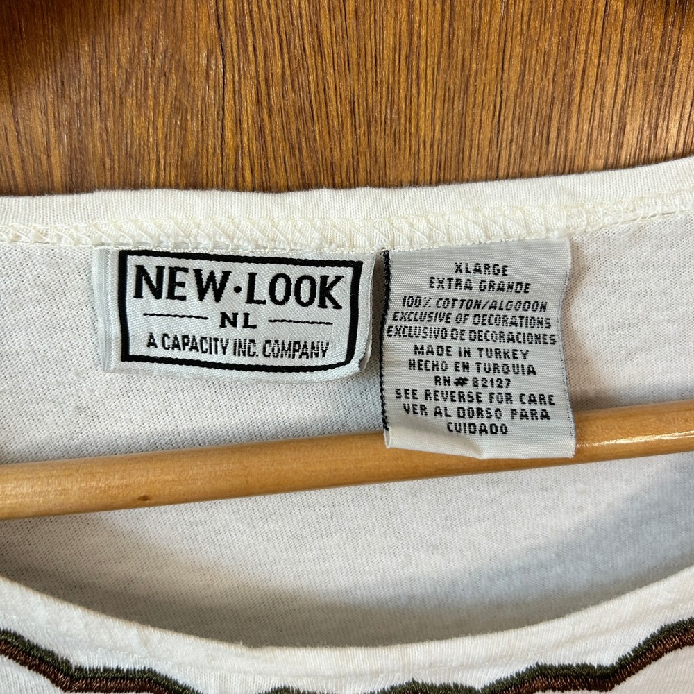 New Look White Embroidered‎ Long Sleeve Top Aztec Southwestern XLarge - Picture 4 of 6